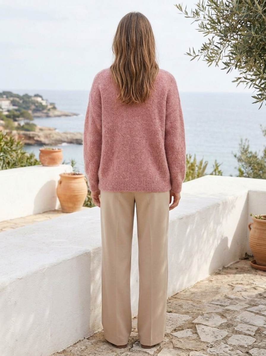 Cárdigan de mohair mujer — punto suave — 2