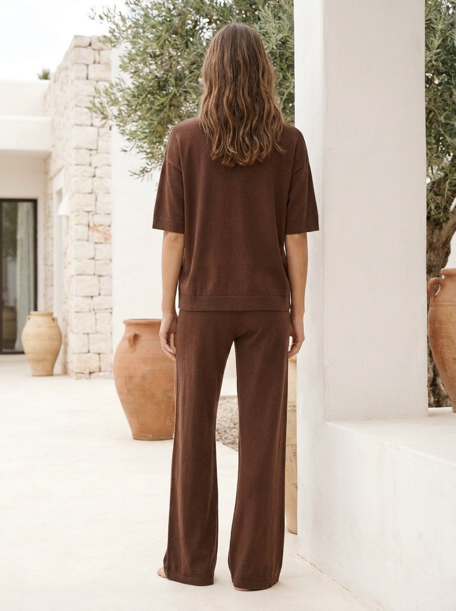 Conjunto de punto mujer — top y pantalón — 2