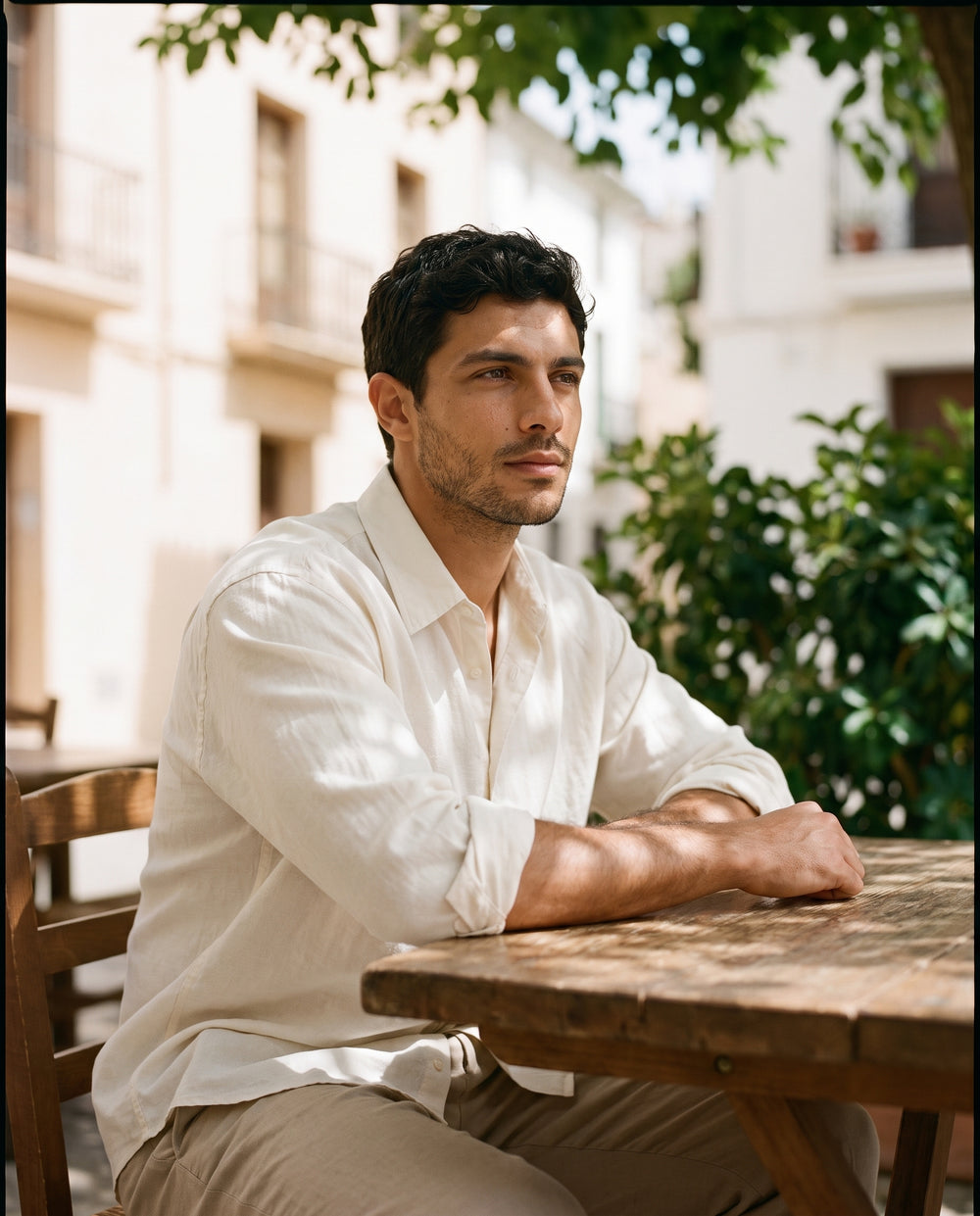 Camisa oversize de lino hombre — corte relajado — 6