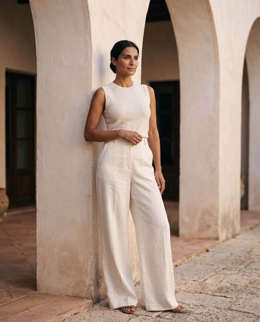 Dúo esencial de lino — top + pantalón — 2