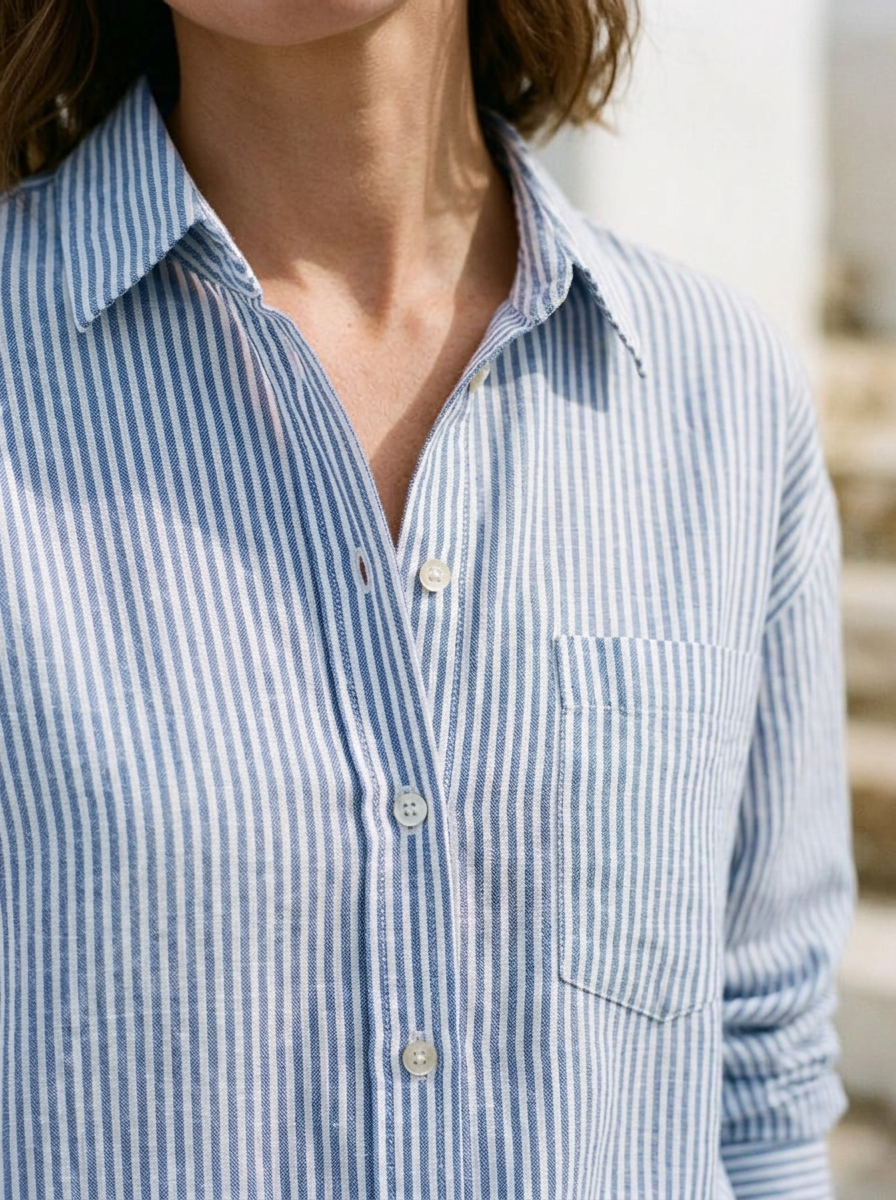 Camisa de rayas mujer — corte relajado — 3