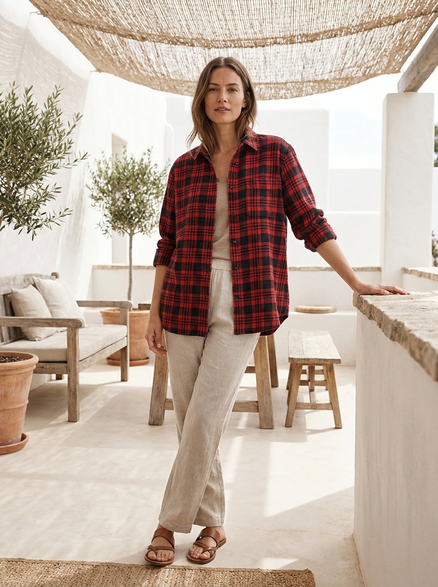 Camisa de franela mujer — cuadros — 1