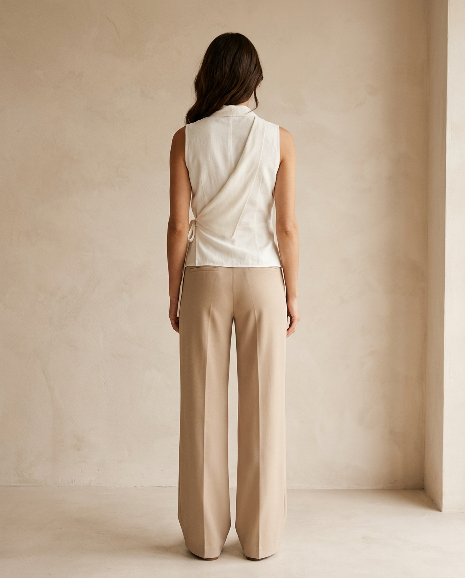 Blusa cruzada sin mangas mujer — lazo lateral — 2